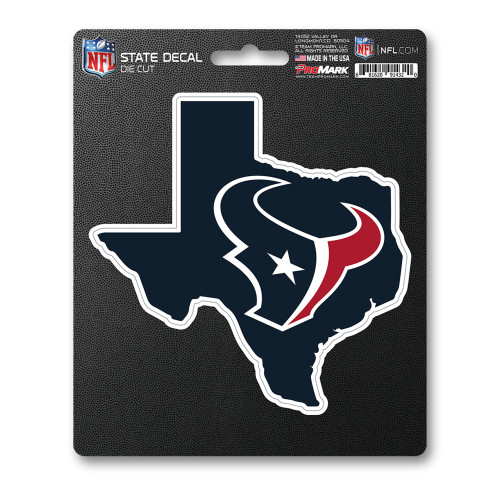 Houston Texans State Shape Decal "Bull Head" Primary Logo - Shape of Texas Blue & Red