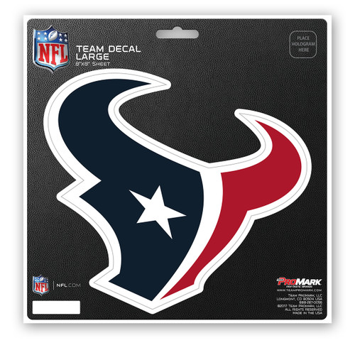 Houston Texans Large Decal "Bull Head" Primary Logo Blue & Red