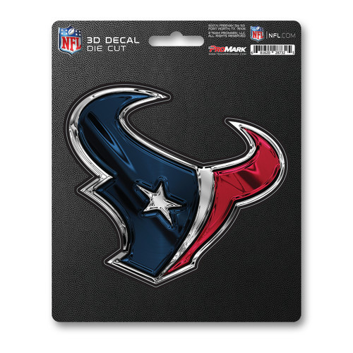 Houston Texans 3D Decal "Bull Head" Primary Logo Blue & Red