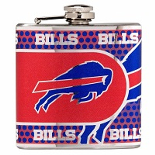 Buffalo Bills Stainless Steel 6 oz. Flask with Metallic Graphics