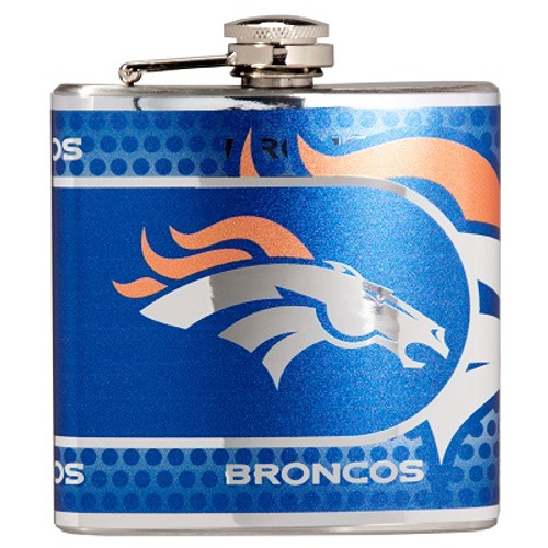 Denver Broncos Stainless Steel 6 oz. Flask with Metallic Graphics