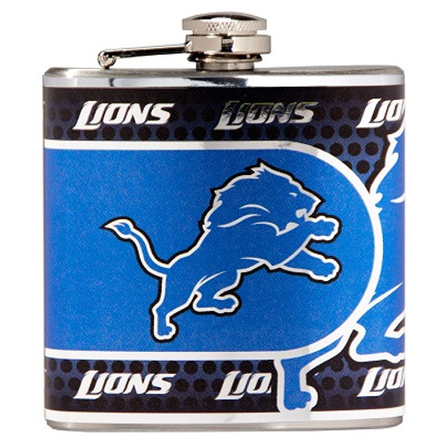 Detroit Lions Stainless Steel 6 oz. Flask with Metallic Graphics