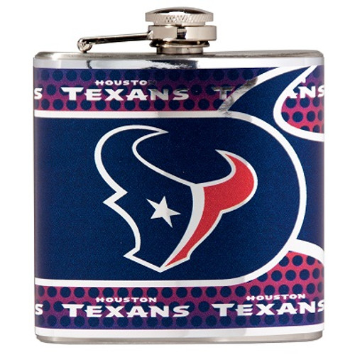 Houston Texans Stainless Steel 6 oz. Flask with Metallic Graphics