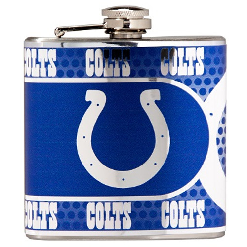 Indianapolis Colts Stainless Steel 6 oz. Flask with Metallic Graphics