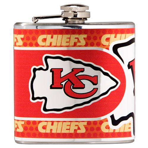 Kansas City Chiefs Stainless Steel 6 oz. Flask with Metallic Graphics