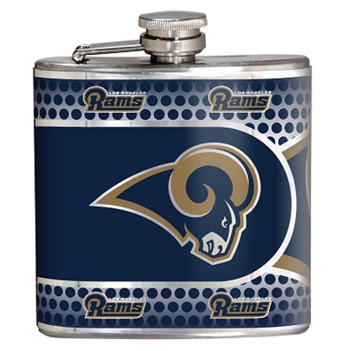 Los Angeles Rams Stainless Steel 6 oz. Flask with Metallic Graphics