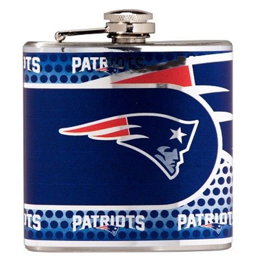 New England Patriots Stainless Steel 6 oz. Flask with Metallic Graphics