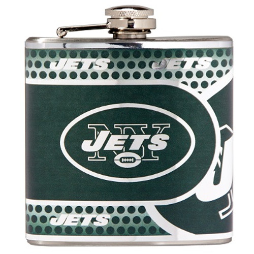 New York Jets Stainless Steel 6 oz. Flask with Metallic Graphics