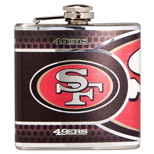San Francisco 49er's Stainless Steel 6 oz. Flask with Metallic Graphics