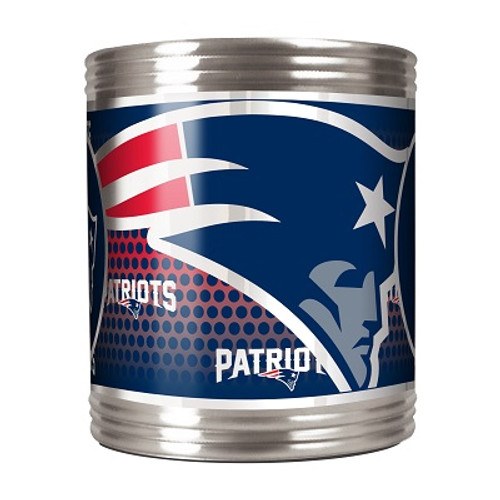 New England Patriots Stainless Steel Can Holder with Metallic Graphics