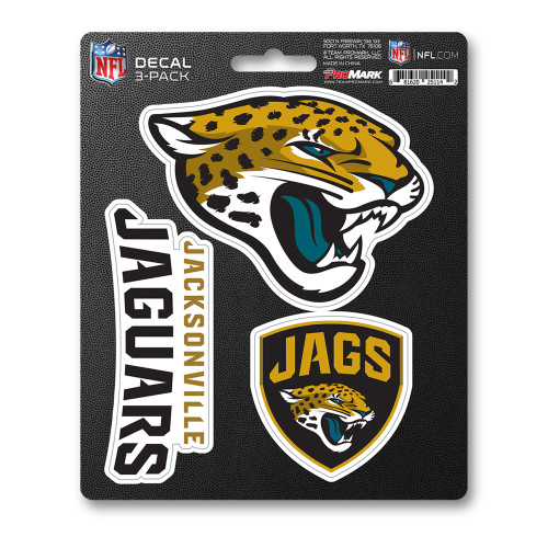 Jacksonville Jaguars Decal 3-pk 3 Various Logos / Wordmark Blue