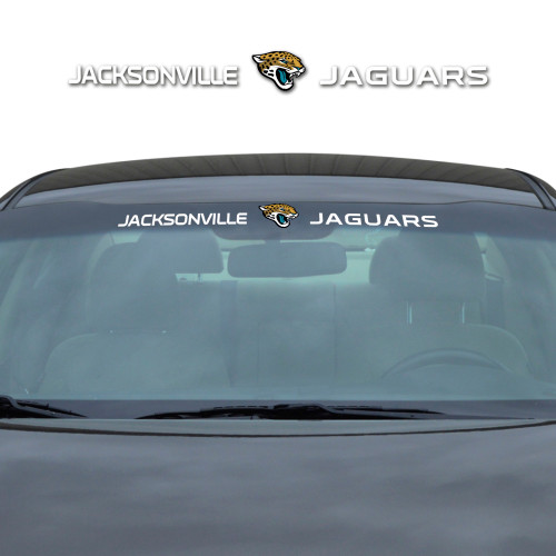 Jacksonville Jaguars Windshield Decal Primary Logo and Team Wordmark White