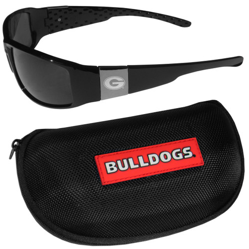 Georgia Bulldogs Chrome Wrap Sunglasses and Zippered Carrying Case