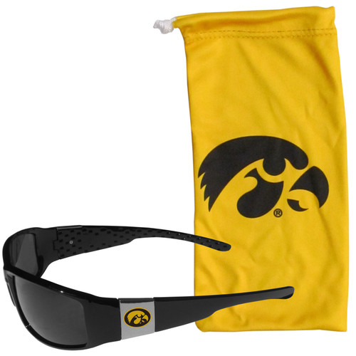 Iowa Hawkeyes Chrome Wrap Sunglasses and Bag
