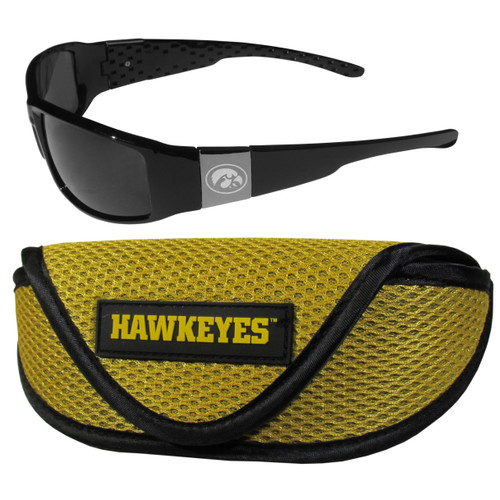 Iowa Hawkeyes Chrome Wrap Sunglasses and Sport Carrying Case