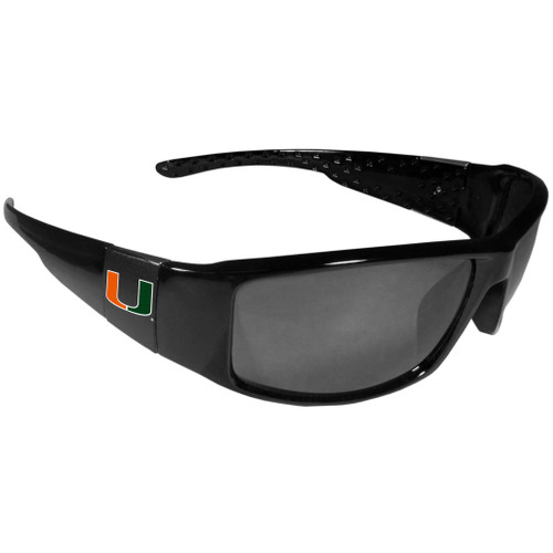 Miami Hurricanes Black Wrap Sunglasses