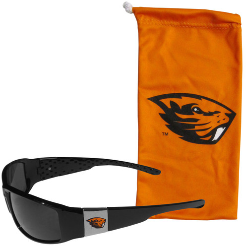 Oregon St. Beavers Chrome Wrap Sunglasses and Bag