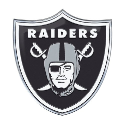 Las Vegas Raiders Embossed Color Emblem Raider Shield Primary Logo Black