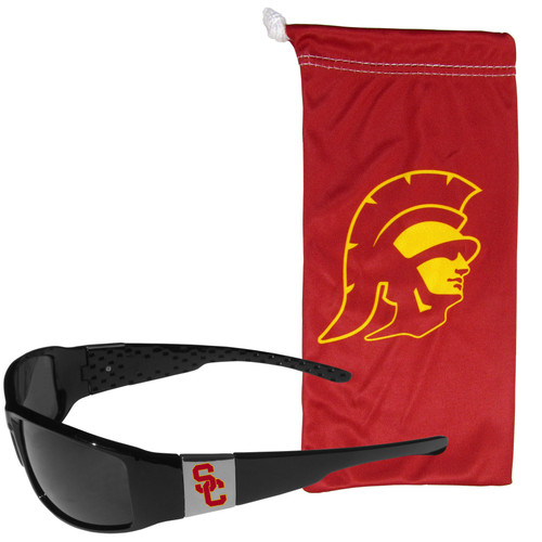 USC Trojans Chrome Wrap Sunglasses and Bag