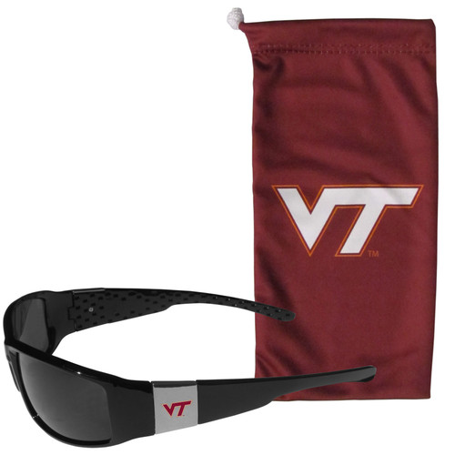 Virginia Tech Hokies Chrome Wrap Sunglasses and Bag