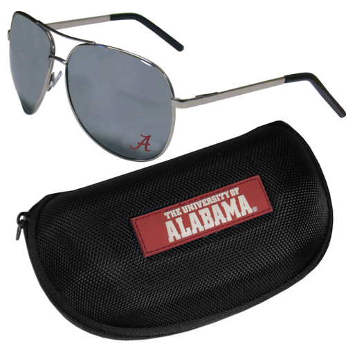 Alabama Crimson Tide Aviator Sunglasses and Zippered Carrying Case