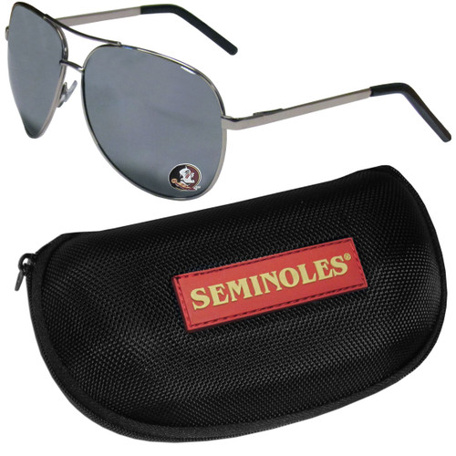 Florida St. Seminoles Aviator Sunglasses and Zippered Carrying Case