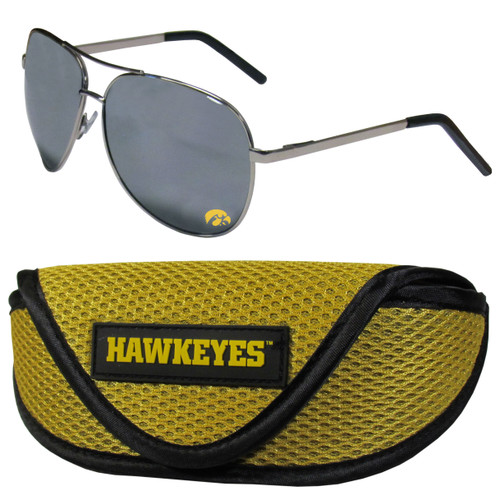 Iowa Hawkeyes Aviator Sunglasses and Sports Case