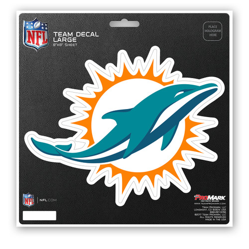 Miami Dolphins Large Decal Dolphin Primary Logo Aqua