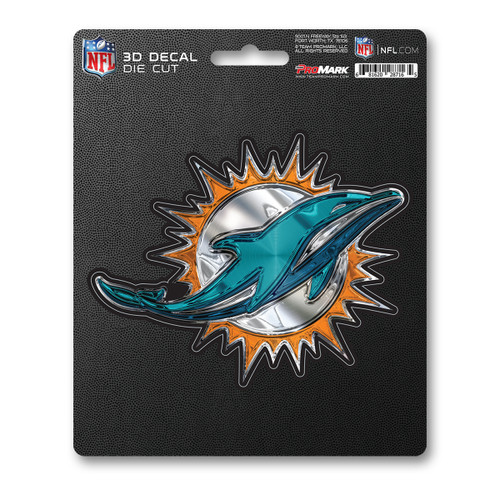 Miami Dolphins 3D Decal Dolphin Primary Logo Aqua