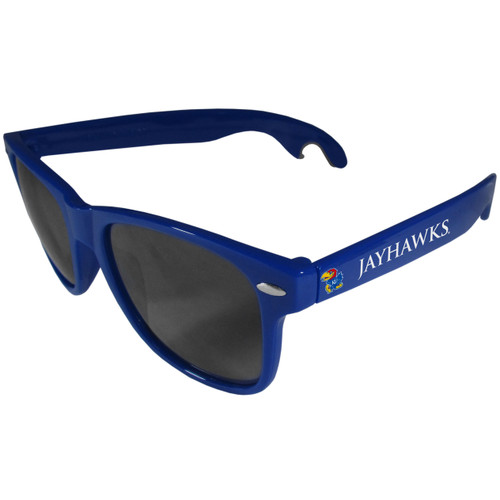 Kansas Jayhawks Beachfarer Bottle Opener Sunglasses, Blue