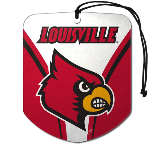Louisville Cardinals Air Freshener 2-pk "Cardinal Head" Primary Logo & Wordmark