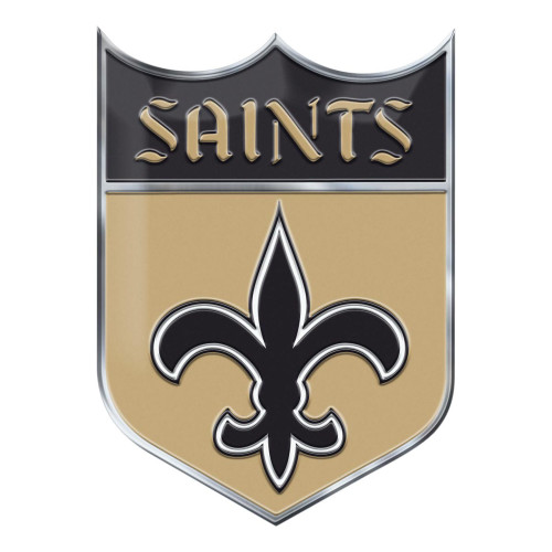 New Orleans Saints Embossed Color Emblem 2 "Saints Shield" Alternate Logo Gold & Black