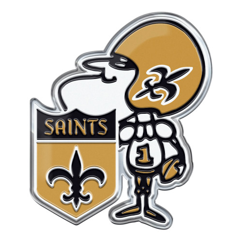 New Orleans Saints Embossed Color Emblem 2 Retro "Sir Saint" Logo Gold & Black