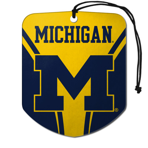 Michigan Wolverines Air Freshener 2-pk "Block M" Logo & Wordmark