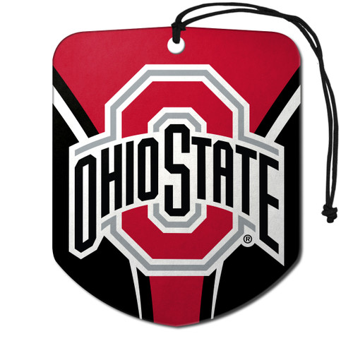 Ohio St. Buckeyes Air Freshener 2-pk "O & 'Ohio State'" Logo & Wordmark