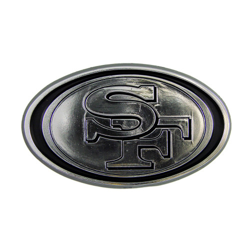 San Francisco 49ers Molded Chrome Emblem Oval SF Primary Logo Chrome