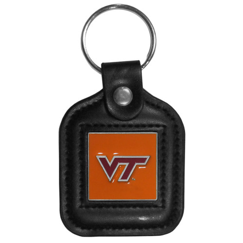 Virginia Tech Hokies Square Leatherette Key Chain