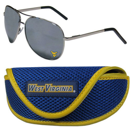 W. Virginia Mountaineers Aviator Sunglasses and Sports Case