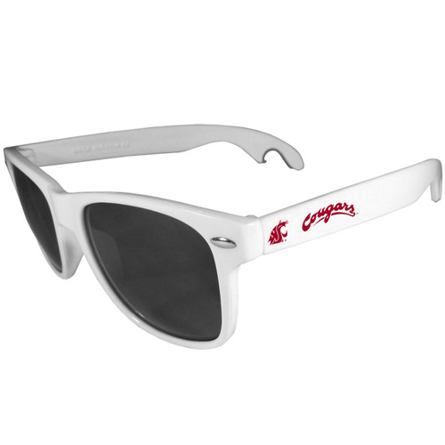 Washington St. Cougars Beachfarer Bottle Opener Sunglasses, White