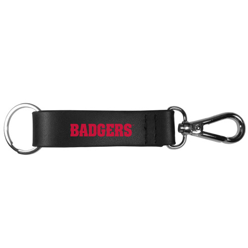Wisconsin Badgers Black Strap Key Chain