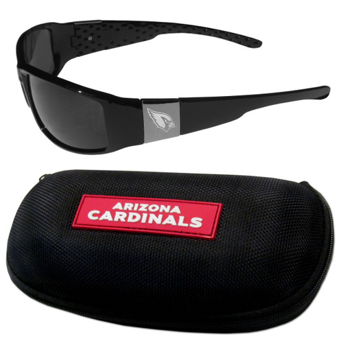 Arizona Cardinals Chrome Wrap Sunglasses and Zippered Carrying Case