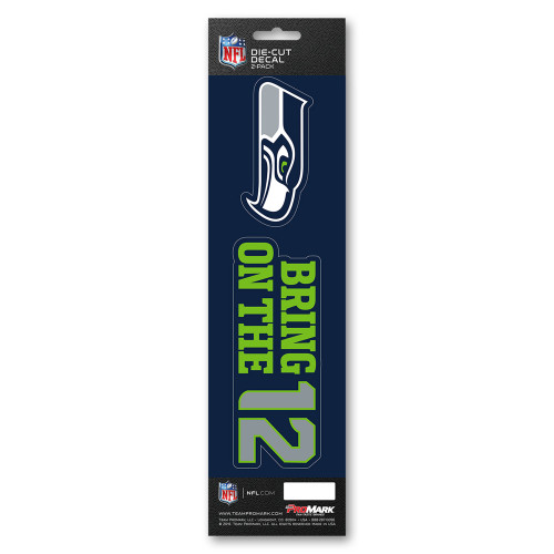 Seattle Seahawks Team Slogan Decal Primary Logo & Team Slogan Blue & Green