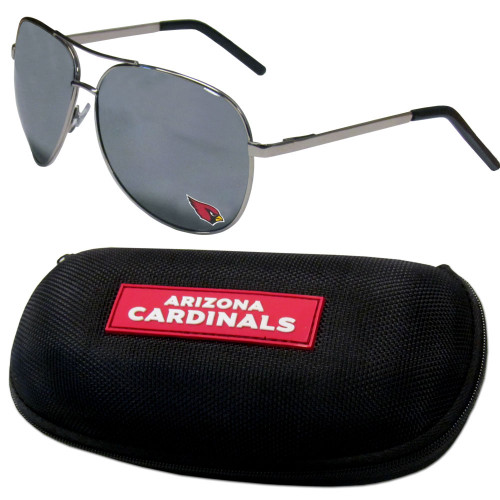 Arizona Cardinals Aviator Sunglasses and Zippered Carrying Case