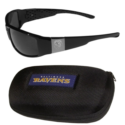 Baltimore Ravens Chrome Wrap Sunglasses and Zippered Carrying Case