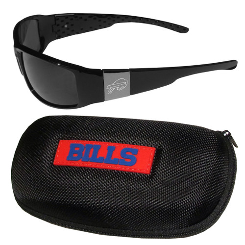 Buffalo Bills Chrome Wrap Sunglasses and Zippered Carrying Case