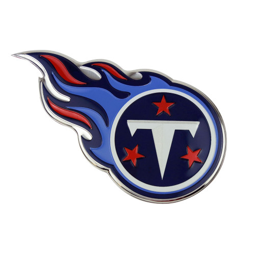 Tennessee Titans Embossed Color Emblem Flaming T Primary Logo Blue, Red