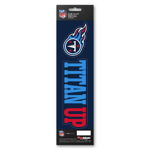 Tennessee Titans Team Slogan Decal Primary Logo & Team Slogan Blue & Red