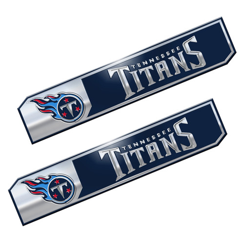 Tennessee Titans Embossed Truck Emblem 2-pk Primary Logo & Wordmark Blue & Red