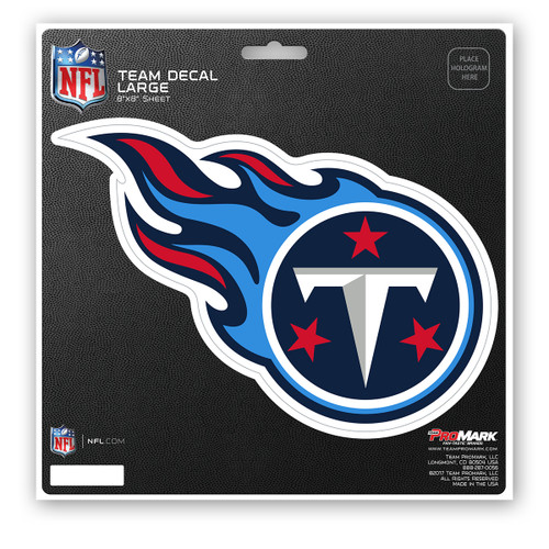 Tennessee Titans Large Decal Flaming T Primary Logo Blue, Red