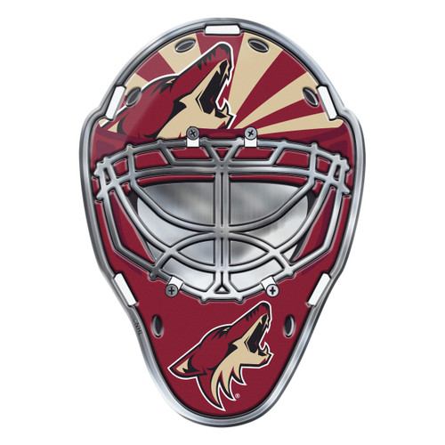 Arizona Coyotes Embossed Helmet Emblem Hockey Mask with Primary Logo